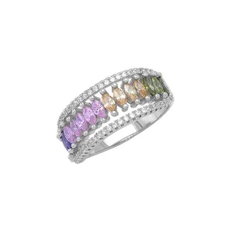 RAINBOW ETERNITY RING SILVER 925
