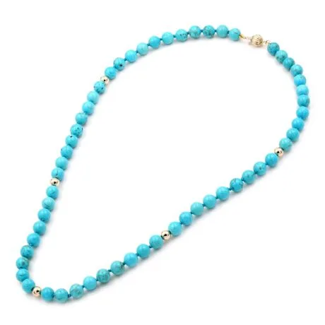 TURQUOISE NECKLACE 6,0 MM 14CT GOLD