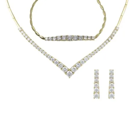 GOLD SET SHARE PRONG SETTING DEGRADEE 14CT