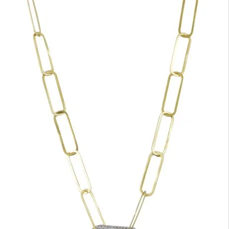 GOLD NECKLACE LINKS 14 CT WITH ZIRCON
