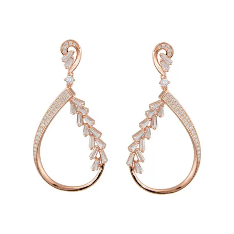 TEARDROP EARRINGS ROSE GOLD PLATED SILVER 925