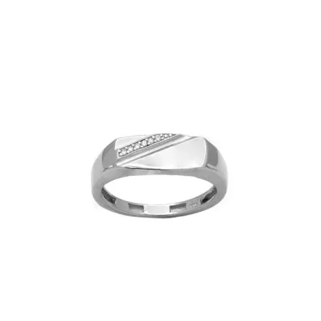 MAN'S SIGNET RING WITH ZIRCON STONE SILVER 925