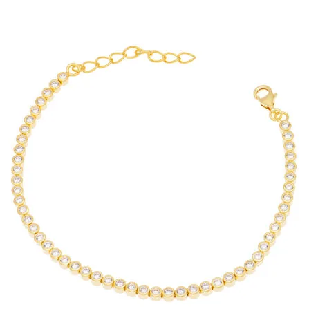 BEZEL BRACELET TENNIS GOLDPLATED SILVER 925