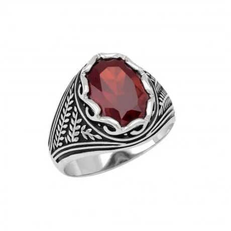 MAN'S SIGNET RING WITH GRANADA STONE SILVER 925