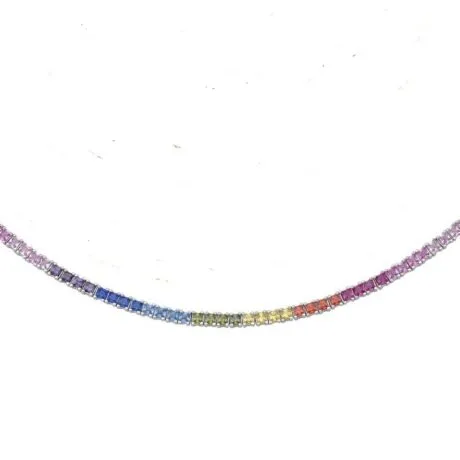 RAINBOW TENNIS RIVIERA NECKLACE SILVER 925