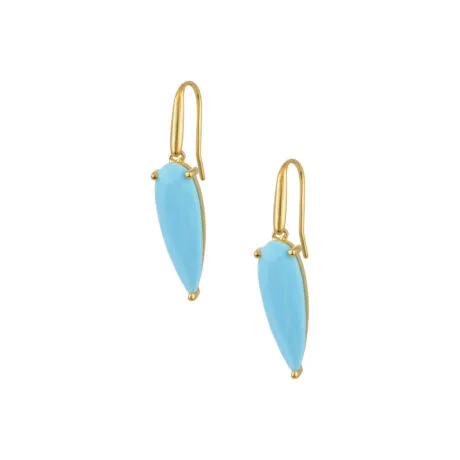 TEARDROP EARRINGS TURQUOISE GOLD-PLATED 925