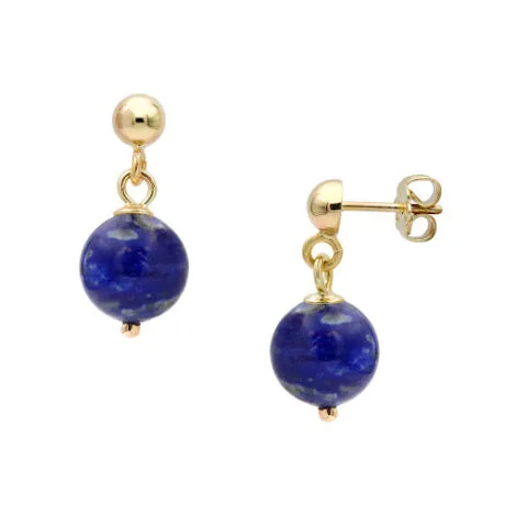 LAPIS LAZULI EARRINGS GOLD 14 CT