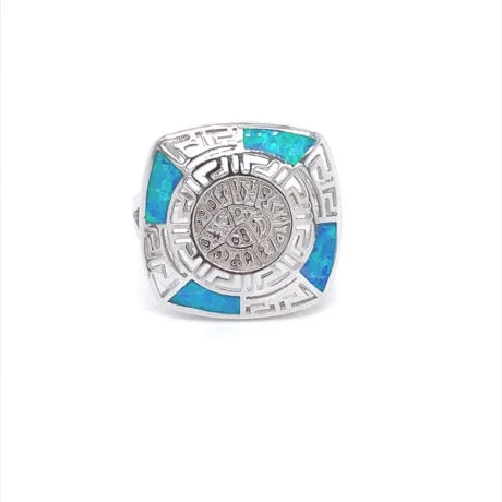 PHAESTUS DISC MEANDROS & OPAL RING 925