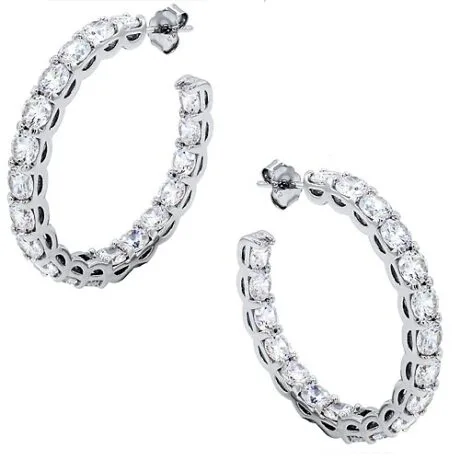 TENNIS SILVER EARRING HOOPS 925