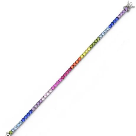 TENNIS RIVIERA RAINBOW GOLD-PLATED SILVER 925