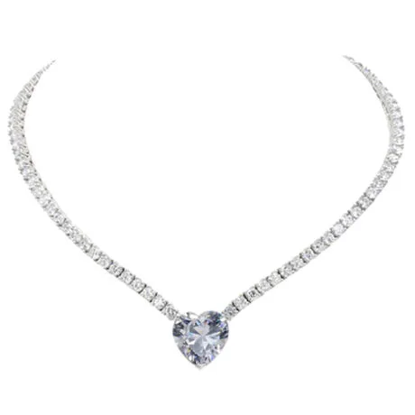 RIVIERA NECKLACE WITH HEART SILVER 925