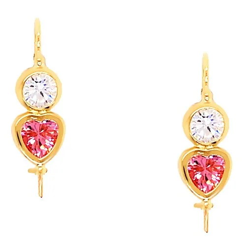 ROSE HEART GOLD EARRINGS 14 CT