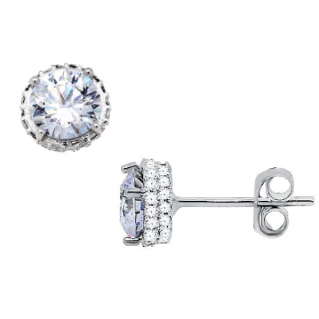 SOLITAIRE EARRINGS STUD 14 CT WHITEGOLD