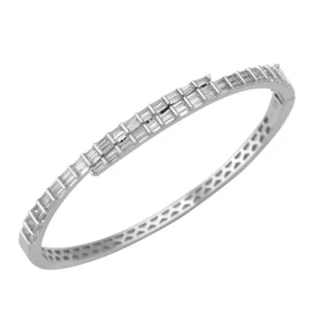 BAGUETTE BYPASS BRACELET SILVER 925