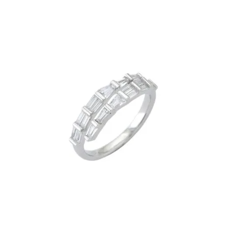 BAGUETTE BYPASS RING SILVER 925