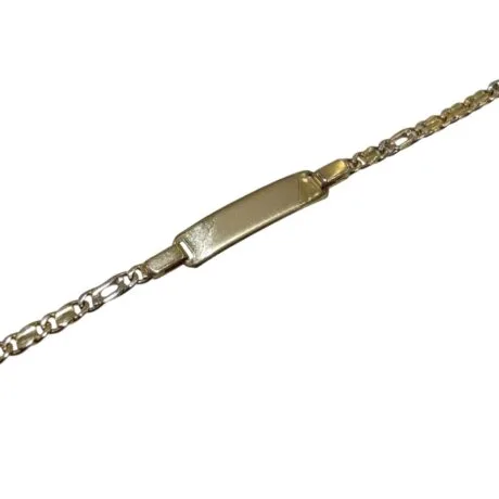 NAME TAG BRACELET TWO-TONE 14 CARAT GOLD