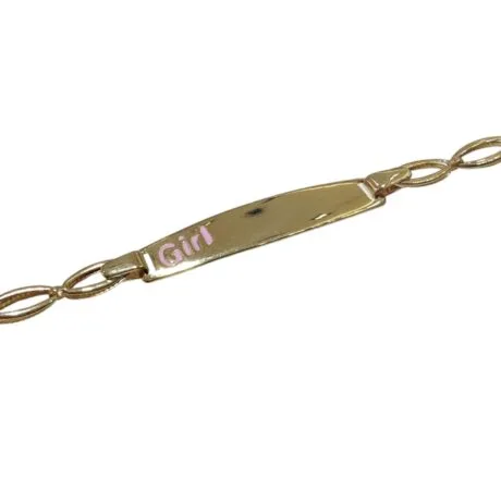 NAME TAG GIRL BRACELET 14 CARAT GOLD