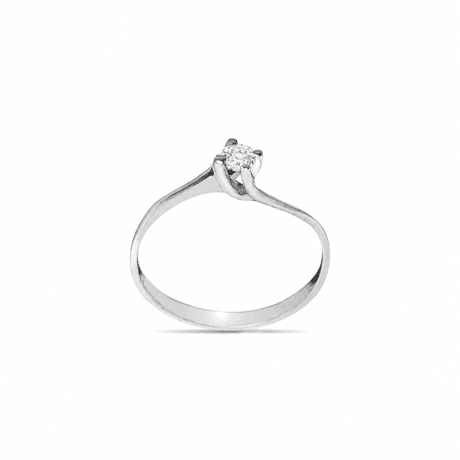 Brilliant Diamond 0,15 ct Solitaire Ring 18 ct Whitegold