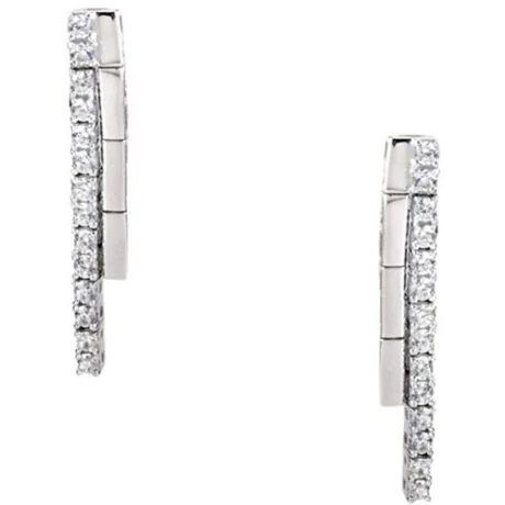 DROP EARRINGS LONG 14 CARAT WHITE GOLD