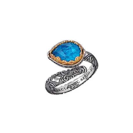 ANTIQUE OPEN RING PARIBA PEAR CUT SILVER 925