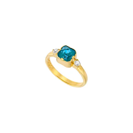 SWAROVSKI STONE AQUA RING 925