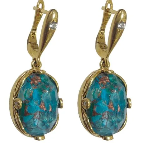 CHRYSOLITE DROP EARRINGS GOLD 925
