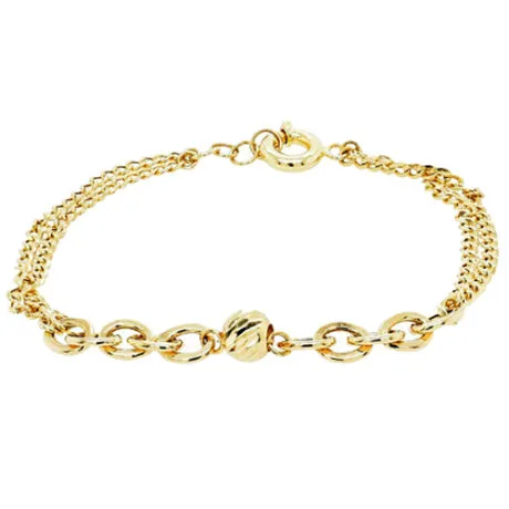 GOLD BRACELET 14 CARAT GOLD WITH BEAD