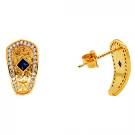 BYZANTINE EARRINGS 14 CARAT WITH STONES
