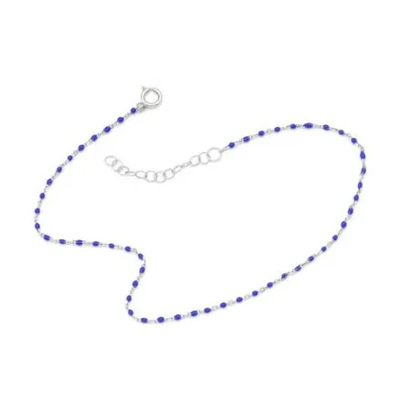 ANKLE BRACELET BLUE SILVER 925