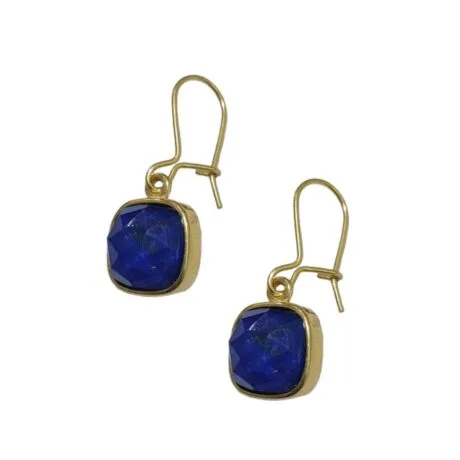 LAPIS LAZULI DROP EARRINGS GOLD FILLED 925