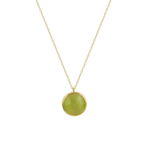 MOLDAVITE NECKLACE GOLDPLATED SILVER 925