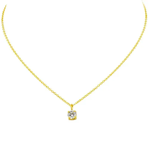 SOLITAIRE NECKLACE 14 CARAT GOLD