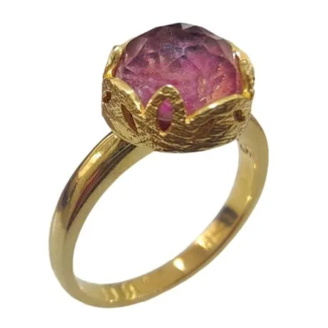 RUBY RING GOLD FILLED 925