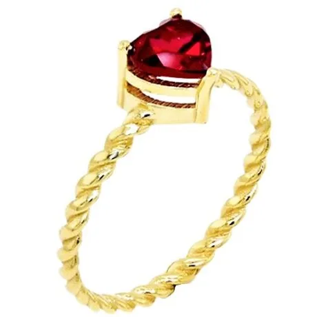RUBY HEART RING 14 CARAT GOLD