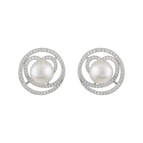 STUD EARRINGS WITH FRESHWATER PEARL SILVER 925