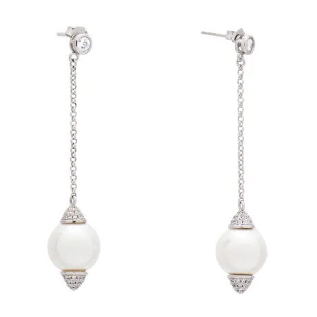LONG EARRINGS WITH FRESHWATER PEARL SILVER 925