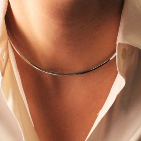 SNAKE NECKLACE TWO-SIDED SILVER 925