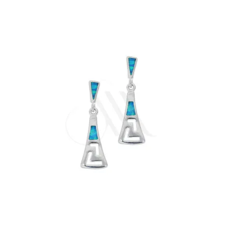 BLUE OPAL MEANDROS EARRINGS SILVER 925