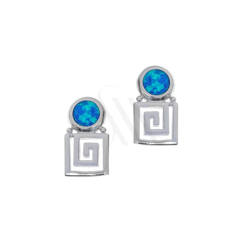 BLUE OPAL MEANDROS EARRINGS SILVER 925