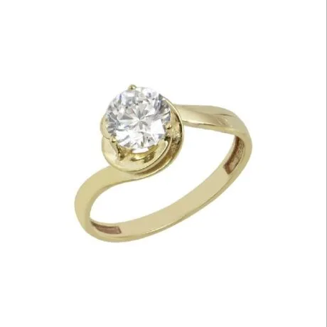 TWISTED SOLITAIRE RING 9 CARAT GOLD