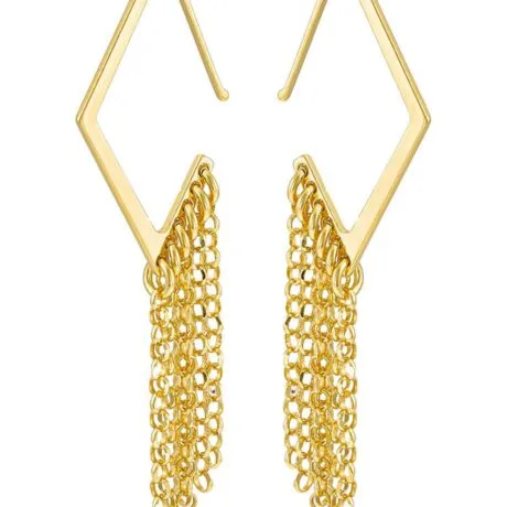 RHOBUS WITH CHAIN EARRINGS VOGUE SILVER 925