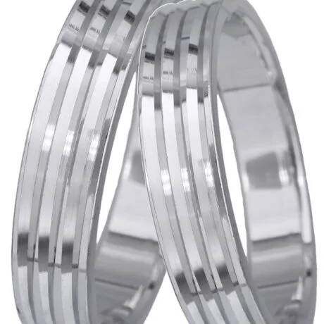 WEDDING BANDS 14 CARAT WHITE GOLD TRIPPLE LINE
