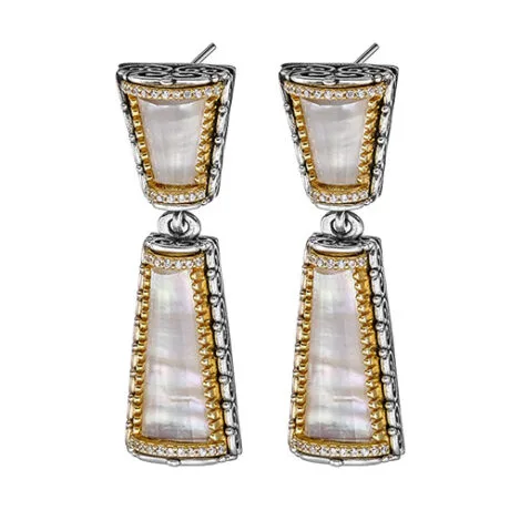 MOTHER OF PEARL DROP EARRINGS SILVER 925