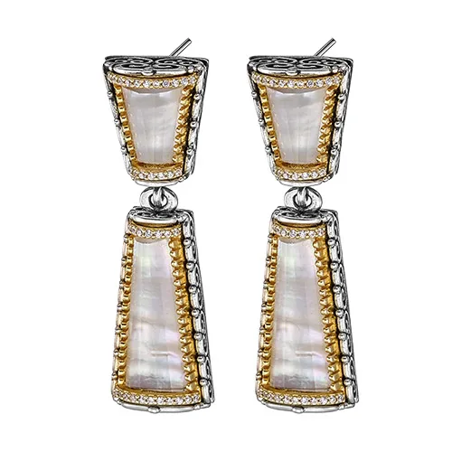 MOTHER OF PEARL DROP EARRINGS SILVER 925