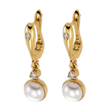 PEARL DROP EARRINGS GOLD 925