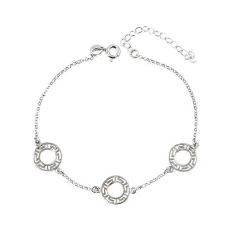 TRIPLE MEANDROS CIRCLE  BRACELET SILVER 925