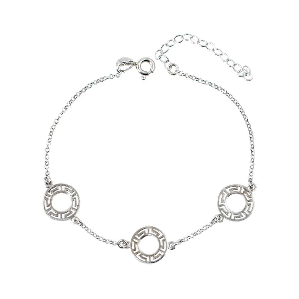 TRIPLE MEANDROS CIRCLE  BRACELET SILVER 925