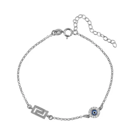 MEANDROS WITH EYE BRACELET SILVER 925