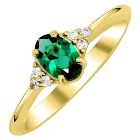 OVAL EMERALD RING 14 CARAT GOLD