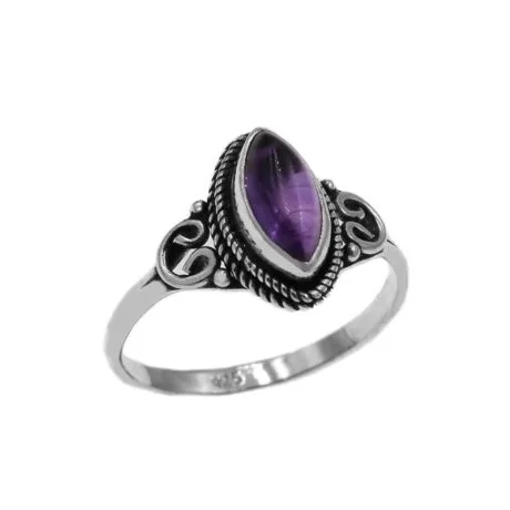 AMETHYST VINTAGE RING SILVER 925
